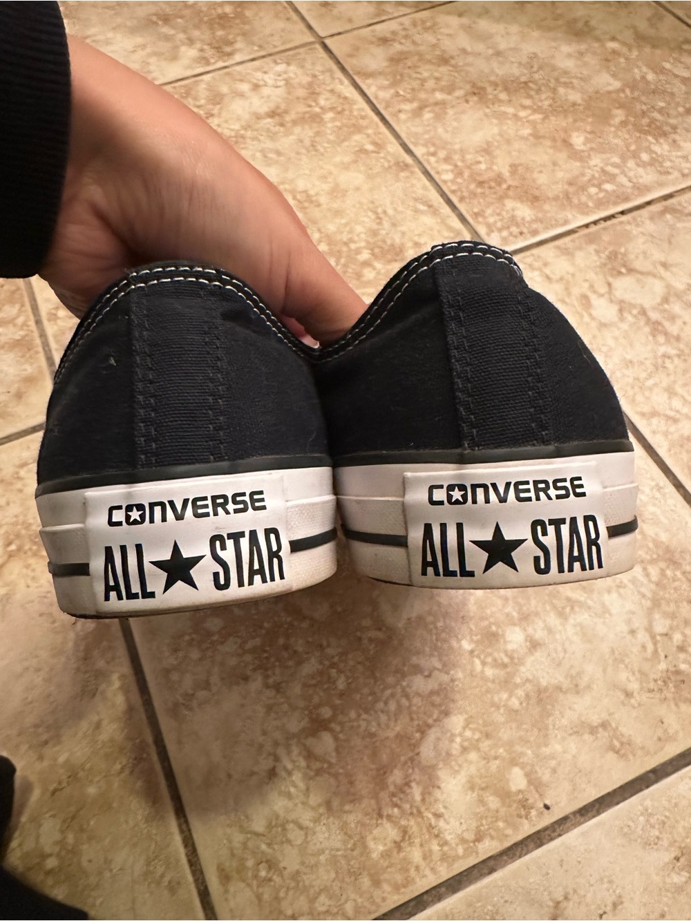 Converse Low-Top Canvas Sneakers - Black with White Accents - Picture 3 of 3